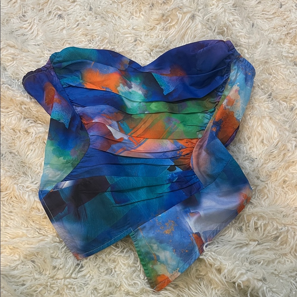 PrettyLittleThing Vibrant Blue Strapless Top